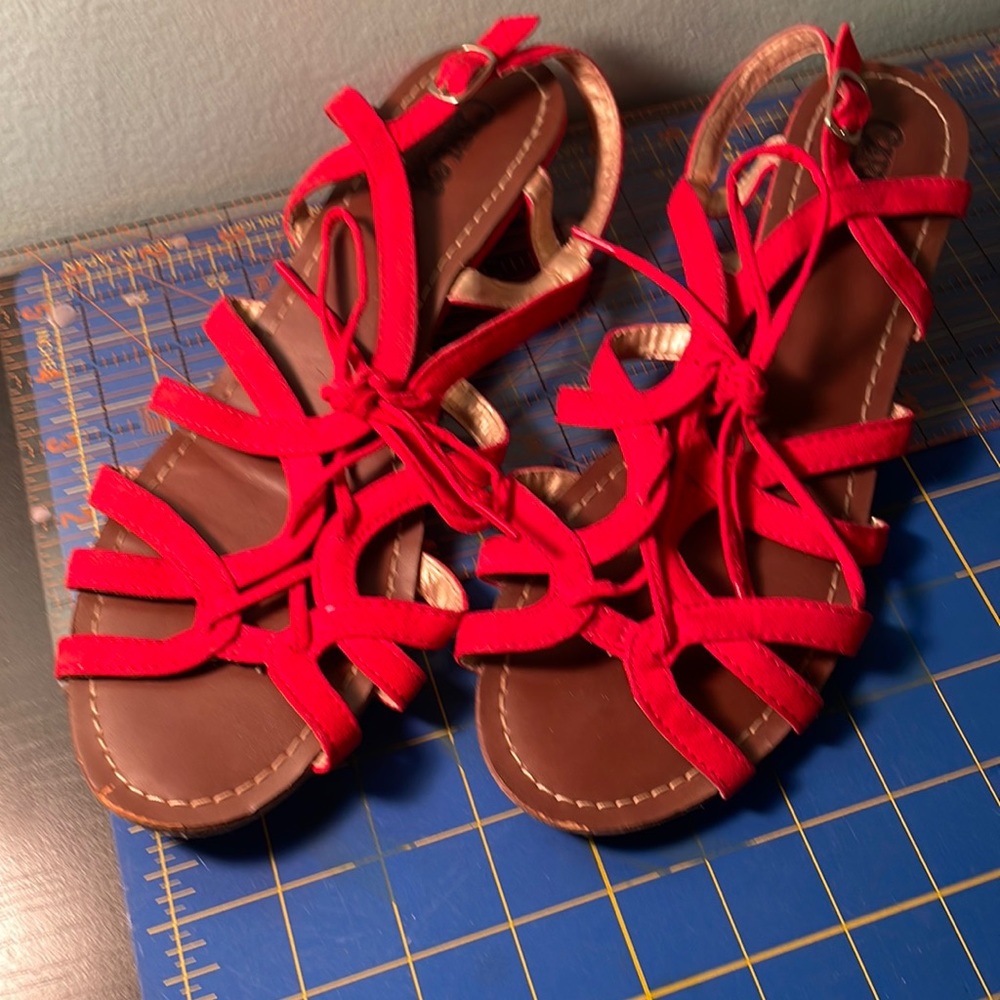 Carlos Santana sandals bright red